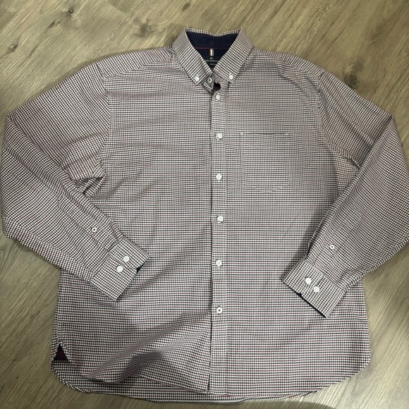 Blue Harbour Mens XL Gingham Long Sleeve Button Down Shirt Regular Fit Blue Red - Picture 4 of 13